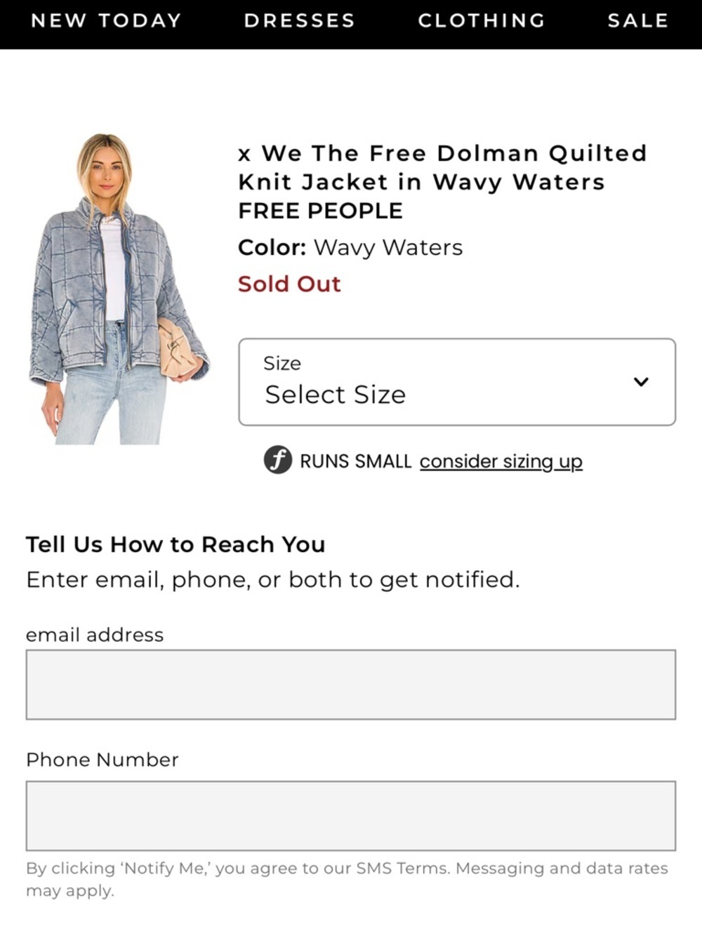 Free People Dolman Quilted Knit Jacket Wavy Waters Light Blue Large - Picture 11 of 11